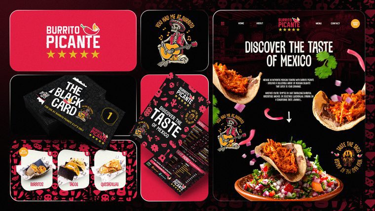 Burrito Picante restaurant branding and website by Salisbury Media
