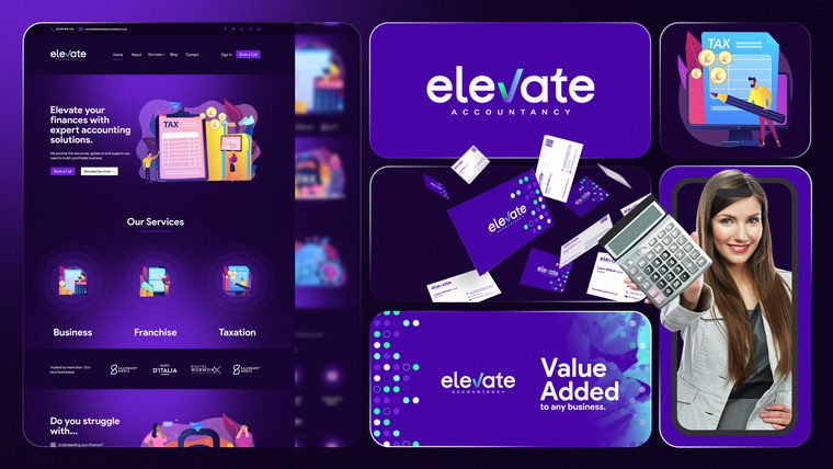 Elevate Accountancy brand identity and website by Salisbury Media